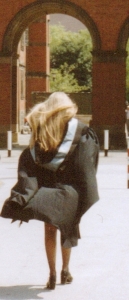 I was so poor at University that I couldn't afford a haircut. Or a longer skirt.
